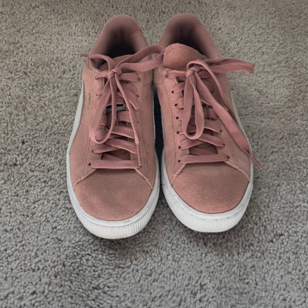 PUMA pink suede sneakers